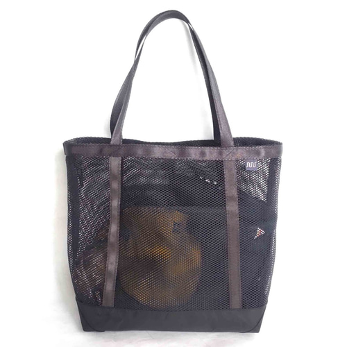 トートバッグB+ ハリのあるナイロンメッシュ ブラック X-Pac