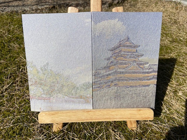 御城印帳(松本城【金糸バージョン】)　『シルクの生地を使用』 4,620円