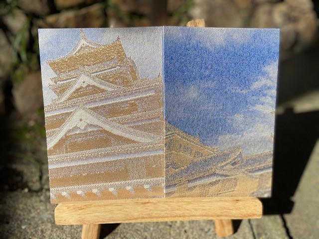 御城印帳(熊本城【金糸バージョン】)　『シルクの生地を使用』