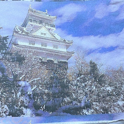 写刺織クッションカバー(岐阜城)　『シルクとポリエステルの融合』 3枚目の画像