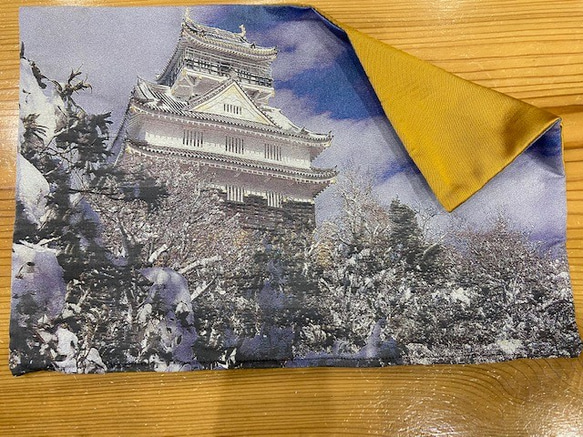 写刺織クッションカバー(岐阜城)　『シルクとポリエステルの融合』 6枚目の画像