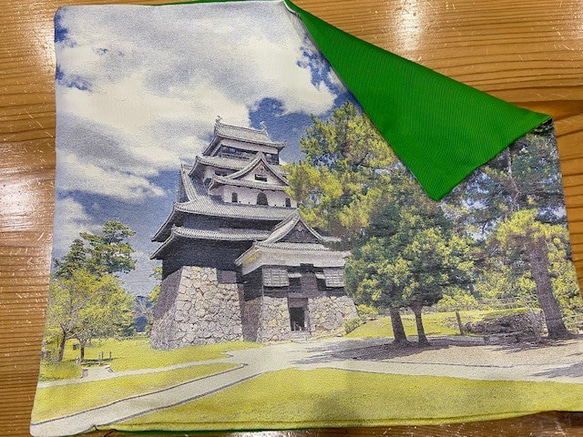 写刺織クッションカバー(松江城)　『シルクとポリエステルの融合』 6枚目の画像