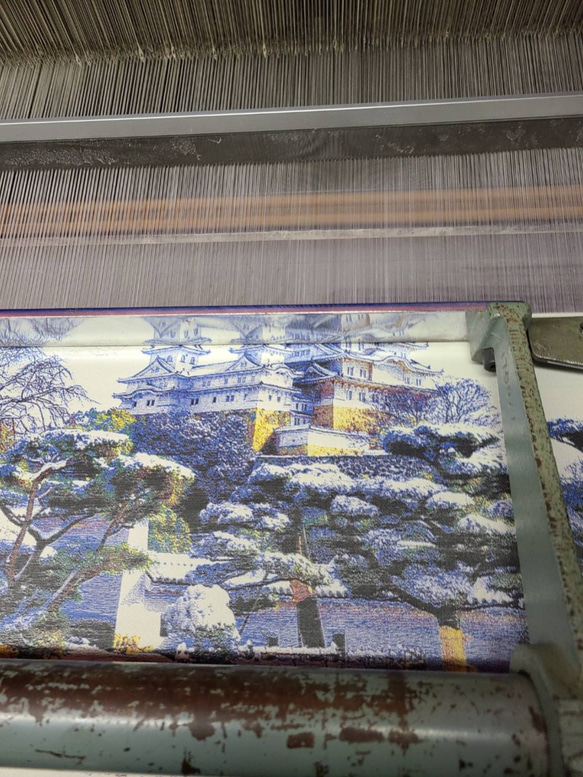 写刺織クッションカバー(姫路城)　『シルクとポリエステルの融合』 8枚目の画像