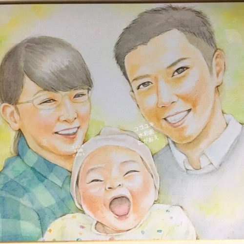 父の日 にがおえオーダー水彩画／お父さんへのプレゼント似顔絵 その他