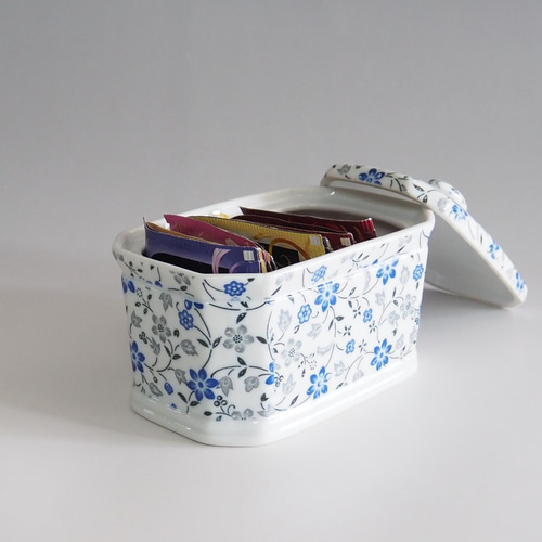 瀬戸焼 ティーバッグキャニスター アマリリス コットンケースや小物