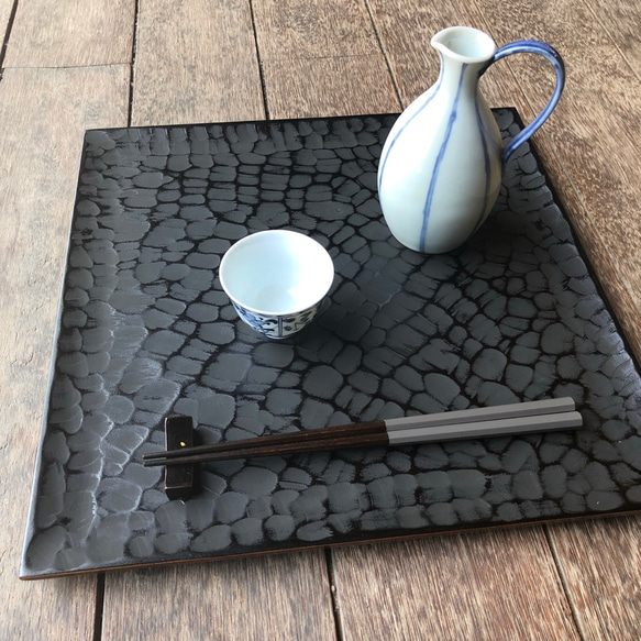 角盆 のみ目象谷塗 33cm【香川漆器/87.5】 大皿 87.5(ハチジュウナナ