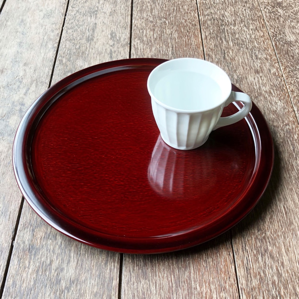 丸盆トレー お盆 漆塗り 讃岐漆器 箱つき 香川漆器の重箱・茶托・御膳