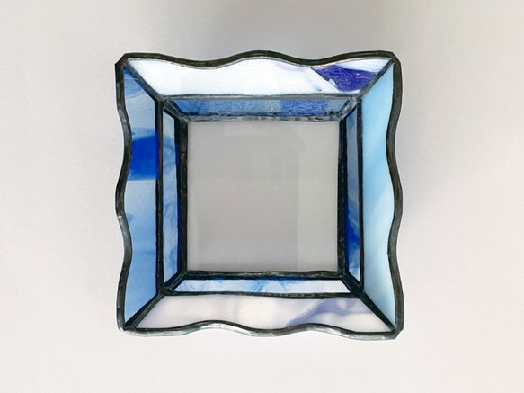 【送料無料！】ステンドグラス アクセサリートレー2個セット（琥珀＆ブルー） オールハンドメイド 5枚目の画像