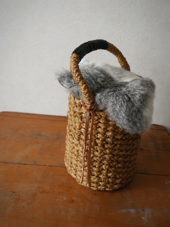 かごバック リアルラビットファー ファー かごバッグ hellopicnic 通販  