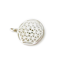 送料無料［Silver925］ジェイド（翡翠）のヒーリングネックレス ・神聖幾何学・Flower of Life22mm 4枚目の画像