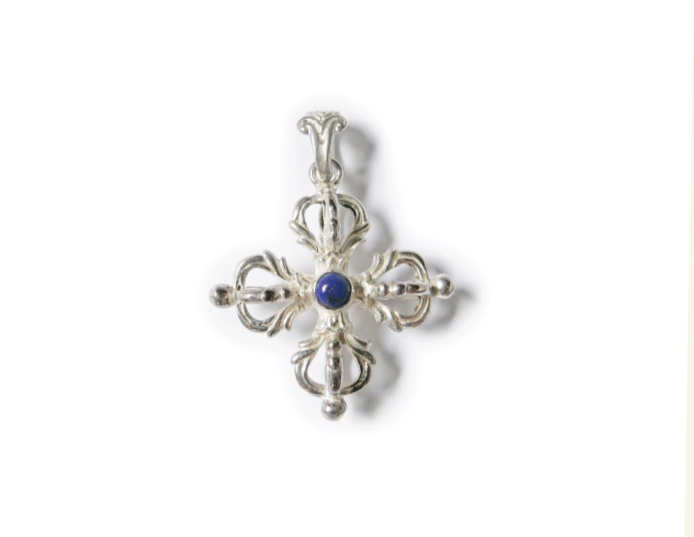 ✼Silver925✼ラピスラズリのペンダント༺バリ島の僧侶の祈祷＆浄化•☆•波動を清めるダブルバルジャのお守り༻ 瞑想