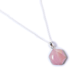 ✼シルバー925✼六角形・六芒星のローズクォーツ༺宇宙とつながる