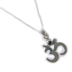 免費送貨 [Silver925] OM&#39;s YOGA 項鍊，縞瑪瑙/瑜伽，冥想，鐘擺，與宇宙合一的靈氣 第1張的照片
