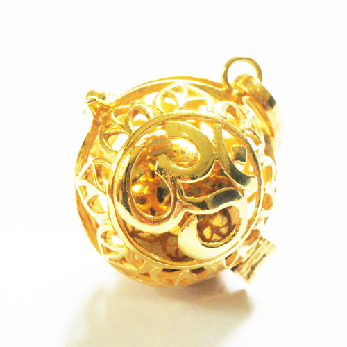 ✼純金加工✼幸運を呼ぶバリ島の神・OMのガムランボール ༺揺らすと