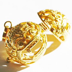 ★送料無料★［GOLD K24RGP］バリ島の神様「バロン」の中身が取り出せる純金コーティングペンダント（ジャスパー） 4枚目の画像