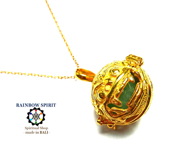 ★ 包郵【GOLD K24RGP】可以取出巴厘島神“男爵”的內容物的純金鍍膜吊墜（砂金石） 第7張的照片
