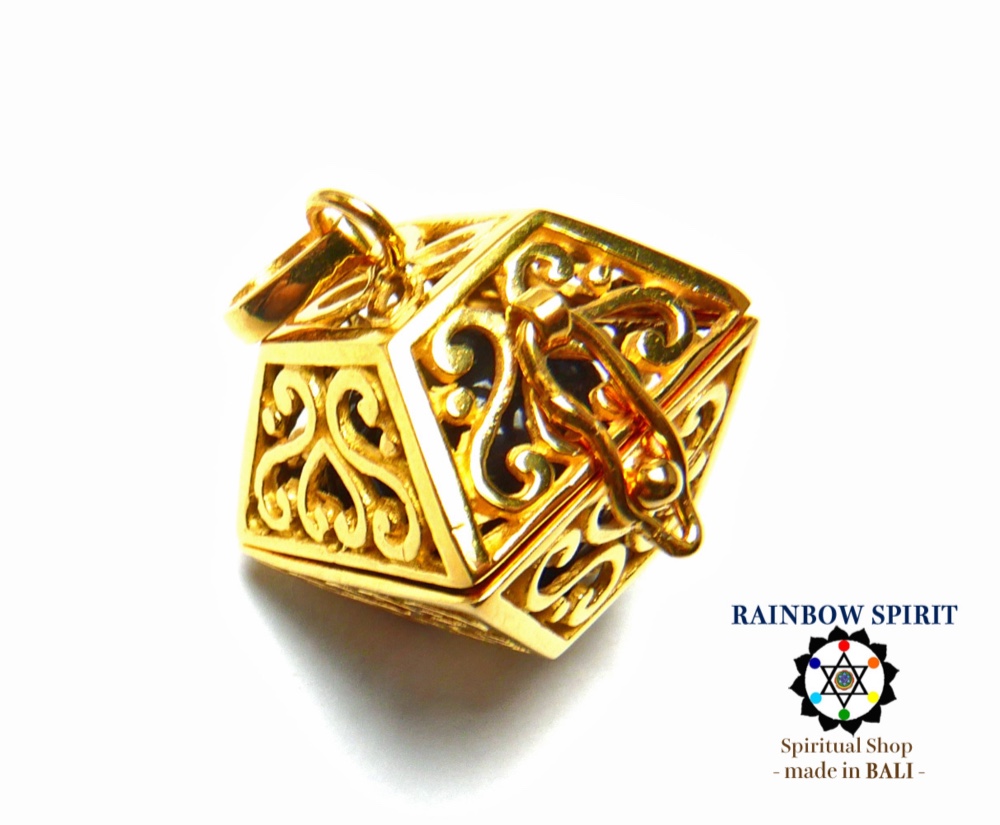 ✼純金加工✼ 天然石アクセサリー・アメジストのペンダントトップ༺ぱかりと開けられる•*•ハートのスクエアボックス型宝箱༻