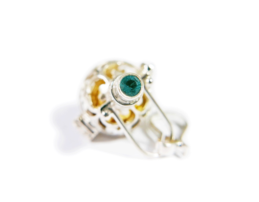 ✼プラチナ加工✼ブルートパーズのガムランボール/3月誕生石༺揺らすとシャラン♪癒しの音色♪•*•ヒーリングペンダント༻