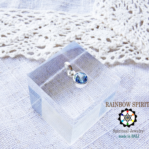 ✼送料無料✼•アクアマリン/直径6mm/SILVER/3月誕生石༺バリ島の