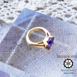 包郵 [GOLD K24RGP] 純金塗層吊墜/紫水晶嬰兒戒指/二月誕生石/禮物/嬰兒禮物 第10張的照片