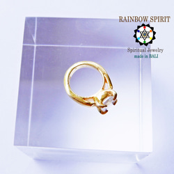 免費送貨[K18YG] 18K黃金（帶雕刻）/黃金嬰兒戒指（鋯石/四月誕生石吊飾） 第10張的照片
