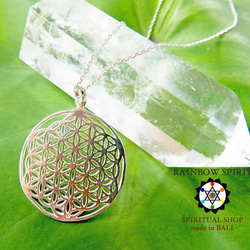 ★送料無料[シルバー製]宇宙のヒーリングエネルギーの神聖幾何学/フラワーオブライフFlower of Life・32mm 4枚目の画像