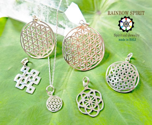 ★送料無料[シルバー製]宇宙のヒーリングエネルギーの神聖幾何学/フラワーオブライフFlower of Life・32mm 6枚目の画像