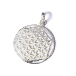 ★送料無料[シルバー製]宇宙のヒーリングエネルギーの神聖幾何学/フラワーオブライフFlower of Life・22mm 2枚目の画像