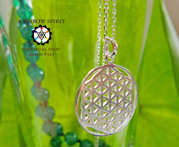 ★送料無料[シルバー製]宇宙のヒーリングエネルギーの神聖幾何学/フラワーオブライフFlower of Life・22mm 4枚目の画像