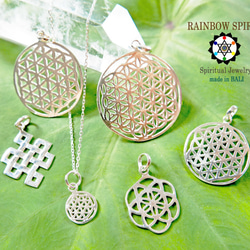 ★送料無料[シルバー製]宇宙のヒーリングエネルギーの神聖幾何学/フラワーオブライフFlower of Life・10mm 6枚目の画像