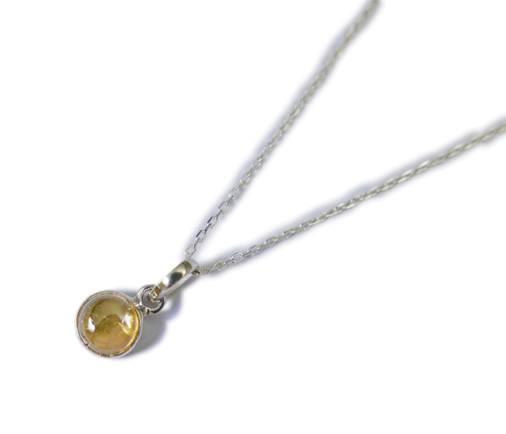 ✼SILVER✼ シトリン/6mm/11月誕生石༺バリ島の僧侶の祈祷＆浄化❥ヒーリングネックレス༻誕生日ギフト/出産祝い