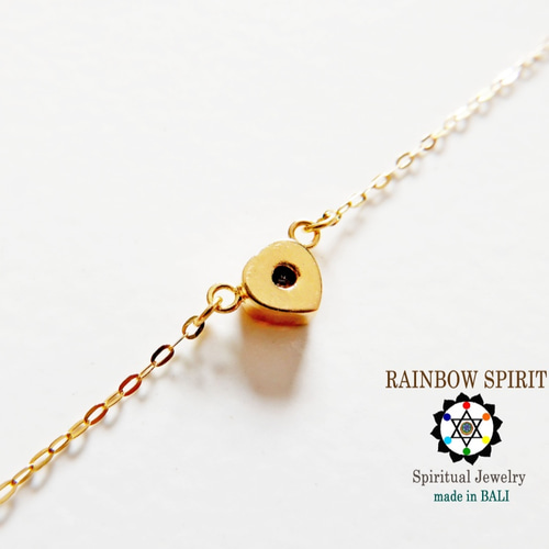 ☆送料無料☆【GOLD K18YG】 バリ島のハート型のガーネットの18金