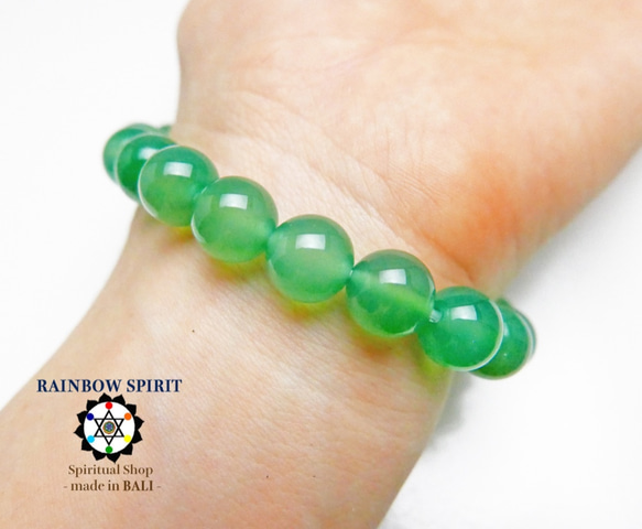 ★免費送貨★巴厘島和尚（Jade（翡翠）/直徑10mm /自由尺寸）的純天然石能量石手鍊 第2張的照片