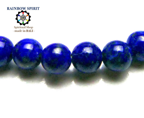 ★免費送貨★巴厘島僧侶祈禱和精製能量石手鍊（隕石（Lapis Lazuli）/直徑5mm /自由尺寸） 第4張的照片