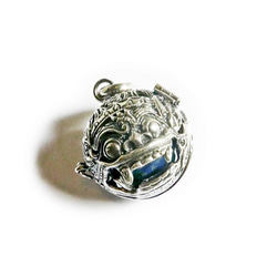 ★免費送貨★ [Silver925] 銀治癒項鍊（藍銅礦），可讓您取出巴厘島之神“巴龍”的內部 第2張的照片