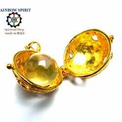 包郵【GOLD K24RGP】可以取出巴厘島神“男爵”內容物的純金塗層項鍊（水晶/水晶） 第2張的照片
