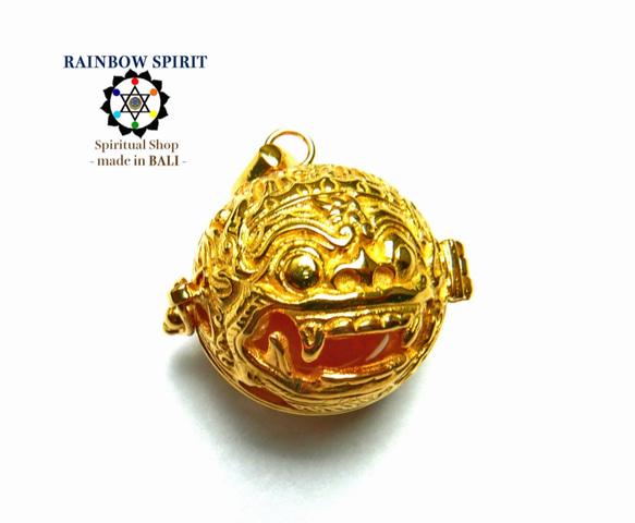 包郵【GOLD K24RGP】可以取出巴厘島神“男爵”內容物的純金塗層項鍊（水晶/水晶） 第3張的照片