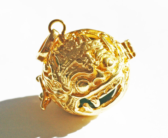 ★免費送貨[金K24RGP]純金塗層項鍊（玉/玉）出巴厘島神“男爵” 第5張的照片