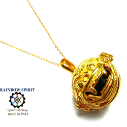 ★免費送貨★★[金K24RGP]純金塗層項鍊（瑪瑙）來自巴厘島神“男爵” 第1張的照片