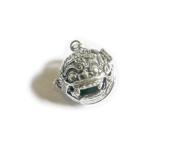 ★免運費 [Silver925] 可以取出峇裡島神「巴龍」內部的銀項鍊（煙晶/黑水晶） 第5張的照片