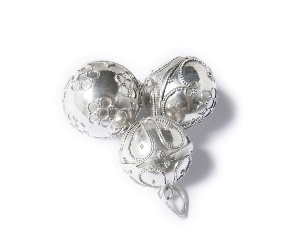 ✼3個セット✼༺揺らすと癒しの音色•*•ヒーリングペンダント༻21mm/SILVER925/ガムランボール/誕生日ギフト