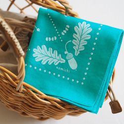 original design kinomi シルクスクリーンバンダナ（エメラルド