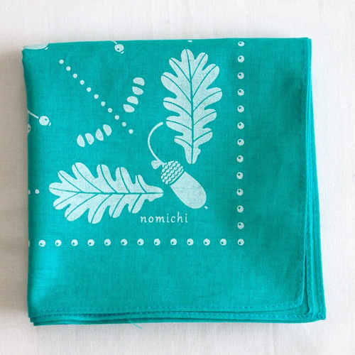 original design kinomi シルクスクリーンバンダナ（エメラルド