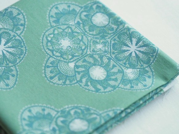 【nomichi】original fabric nanduti(green) カットクロス 50×50cm 3枚目の画像