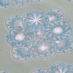 【nomichi】original fabric nanduti(green) カットクロス 50×50cm 8枚目の画像