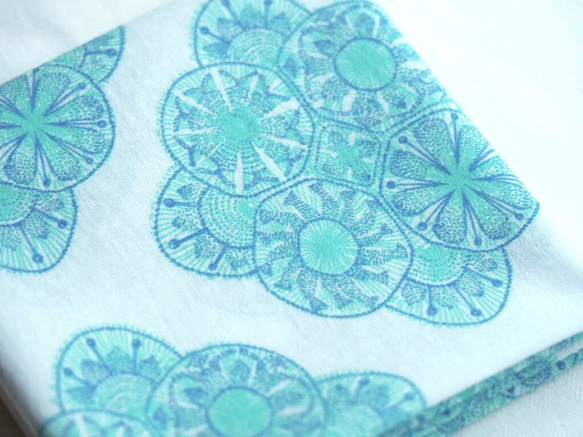 【nomichi】original fabric nanduti(blue) カットクロス 50×50cm 3枚目の画像