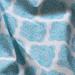 【nomichi】original fabric nanduti(blue) カットクロス 50×50cm 6枚目の画像