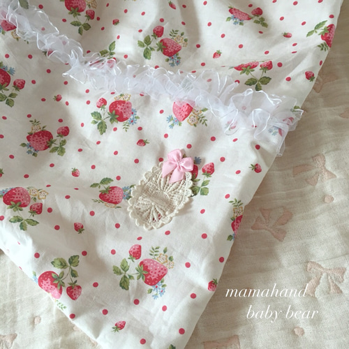 ふわとろガーゼケット❁いちご100×70 雑貨・その他 handmade✩anela  