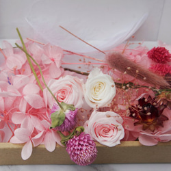 【送料無料】【開店セール！200円引き】ドライフラワー 花材セット　ローズ３つ入り！　ピンク 2枚目の画像