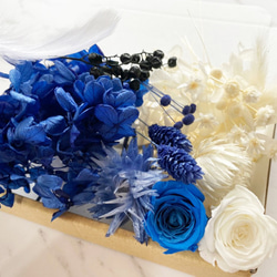 【送料無料】【増量中】ドライフラワー 花材セット　ローズ入り！　白×ブルー 1枚目の画像